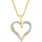 GORGEOUS 10KT YELLOW GOLD DIAMOND HEART PENDANT NECKLACE CHAIN MOTHER'S GIFT