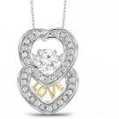 GORGEOUS 10KT white GOLD DIAMOND DOUBLE HEART PENDANT NECKLACE ROPE CHAIN MOTHER'S GIFT GORGEOUS 10KT white GOLD DIAMOND DOUBLE HEART PENDANT NECKLACE ROPE CHAIN MOTHER'S GIFT