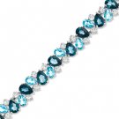 AWESOME STERLING SILVER BLUE TOPAZ BRACELET 7.25 INCHES AWESOME STERLING SILVER BLUE TOPAZ BRACELET 7.25 INCHES