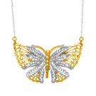 GORGEOUS 10KT YELLOW WHITE GOLD BUTTERFLY PENDANT NECKLACE GORGEOUS 10KT YELLOW WHITE GOLD BUTTERFLY PENDANT NECKLACE