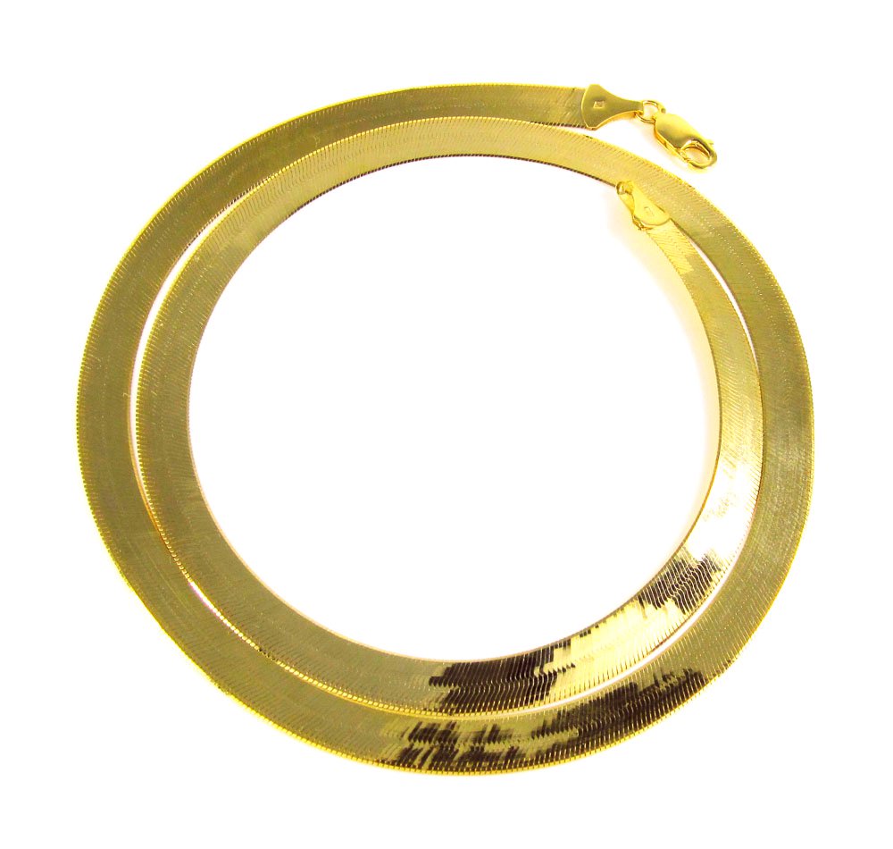 Awesome 16 Inch 10kt Gold 25mm Wide Herringbone Chain 0746