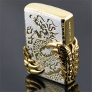 WHITE GOLDEN TRIBAL DRAGON ZIPPO LIGHTER