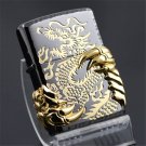 BLACK GOLDEN TRIBAL DRAGON ZIPPO LIGHTER