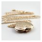 Heart Locket Necklace Jewelry Gold Color Plated Romantic Fancy Heart Pendant For Women
