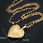 Heart Locket Necklace Jewelry Gold Color Plated Romantic Fancy Heart Pendant For Women
