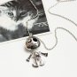 Style Vintage Silver Color Jewelry big eyes UFO Alien Skull Head Pendants Long Chain Necklaces