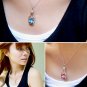 Love Heart Crystals Wish Bottle Yellow Pendant Necklace Silver Plated Chain New Fashion For Women