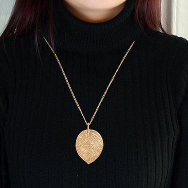 Jewelry Maxi Necklace Gold Color Chain Leaf Design Pendant Necklaces & Pendants 2016 New For Women