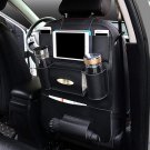 Multi-functional PU Leather Car Back Seat Storage Organizer Multi Pocket Phone Cup Holder Organizer