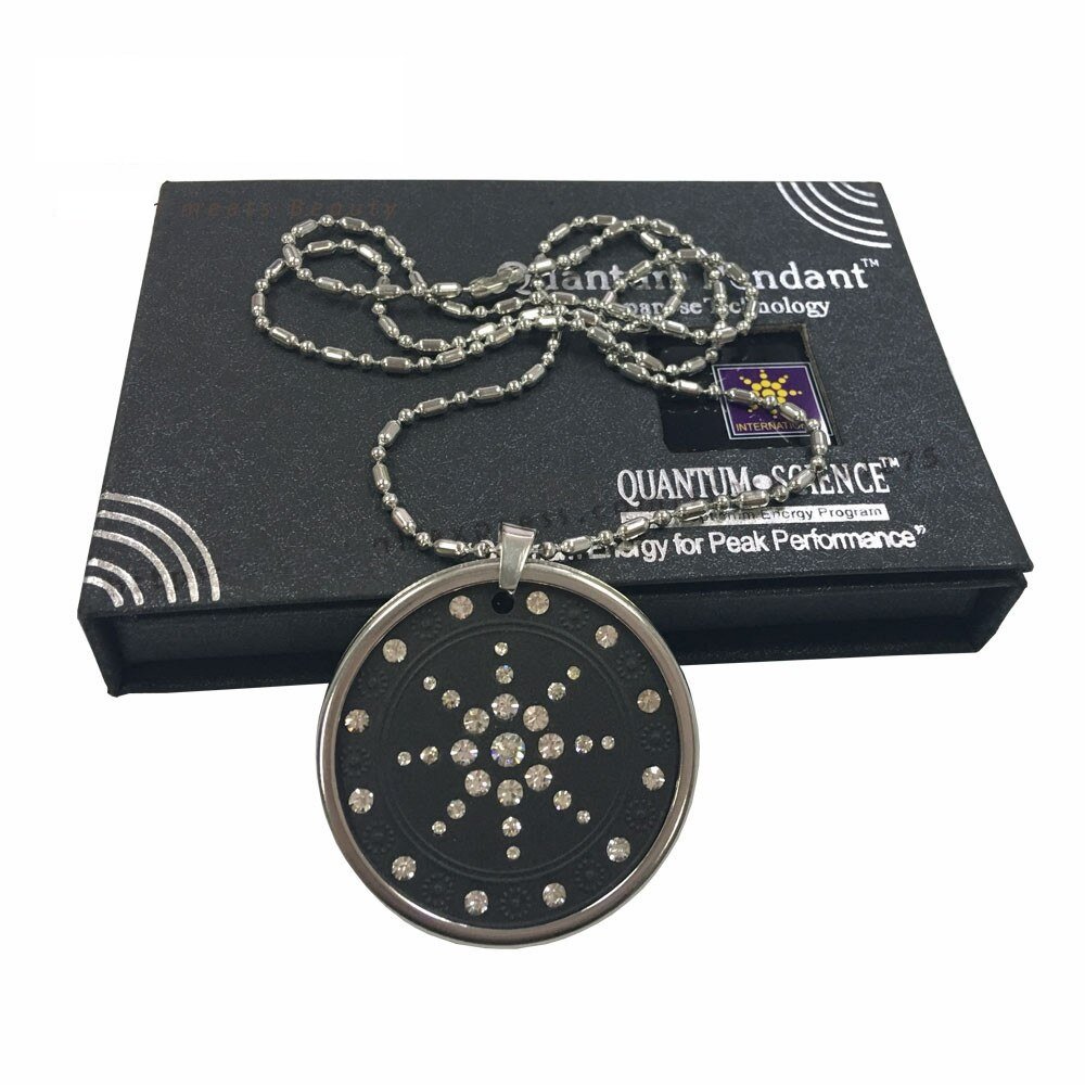 2X Quantum Scalar Energy Pendant 3000 Ions Lava Stone Stainless Steel Chain, Protector