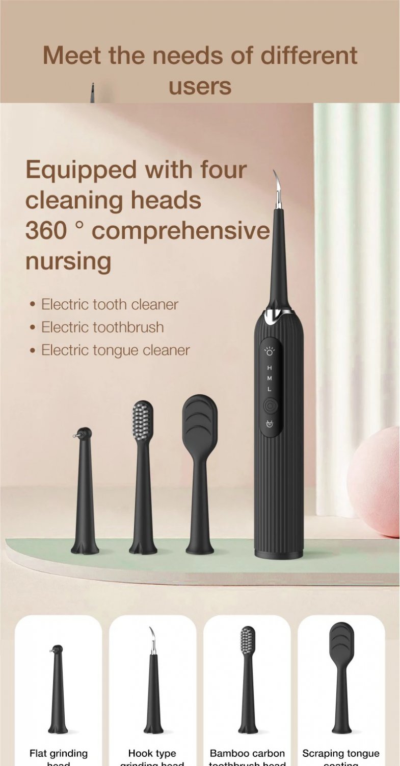 Sonic Dental Scaler High Frequency Vibration Tooth Stains Tartar Plaque Teeth Cleaner 4671