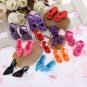 10 Pairs lot Fashion Dolls Heels Sandals Shoes For Barbie Doll