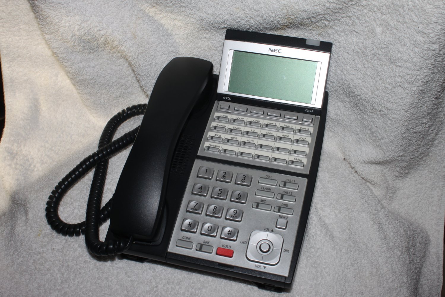 NEC IP3NA-24TXH UX5000 0910048 DLV(XD)Z-Y BK LCD Telephone No AC Plug Clean