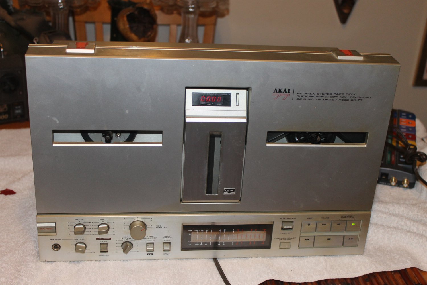 Vintage Akai Gx 77 4 Track Reel To Reel Tape Deck Recorder Good Motors 0418