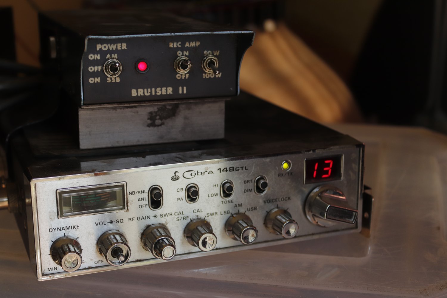 Cobra 148 GTL 40 Channel AM/SSB Mobile CB Radio with bruiser II Amp AS IS