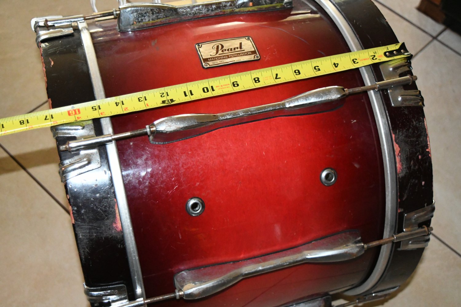 Pearl 19 x 17 Ser220165 Marching Bass Drum Vintage wood rare 515 11/20 2