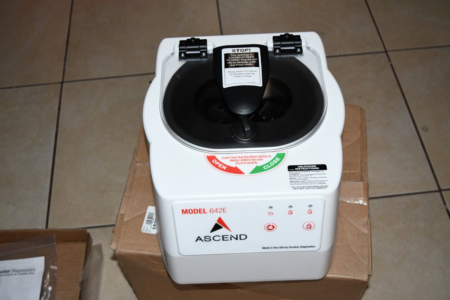 Drucker Diagnostic 642E Quest Centrifuge w Tube Holders 2017 Rare New 515B