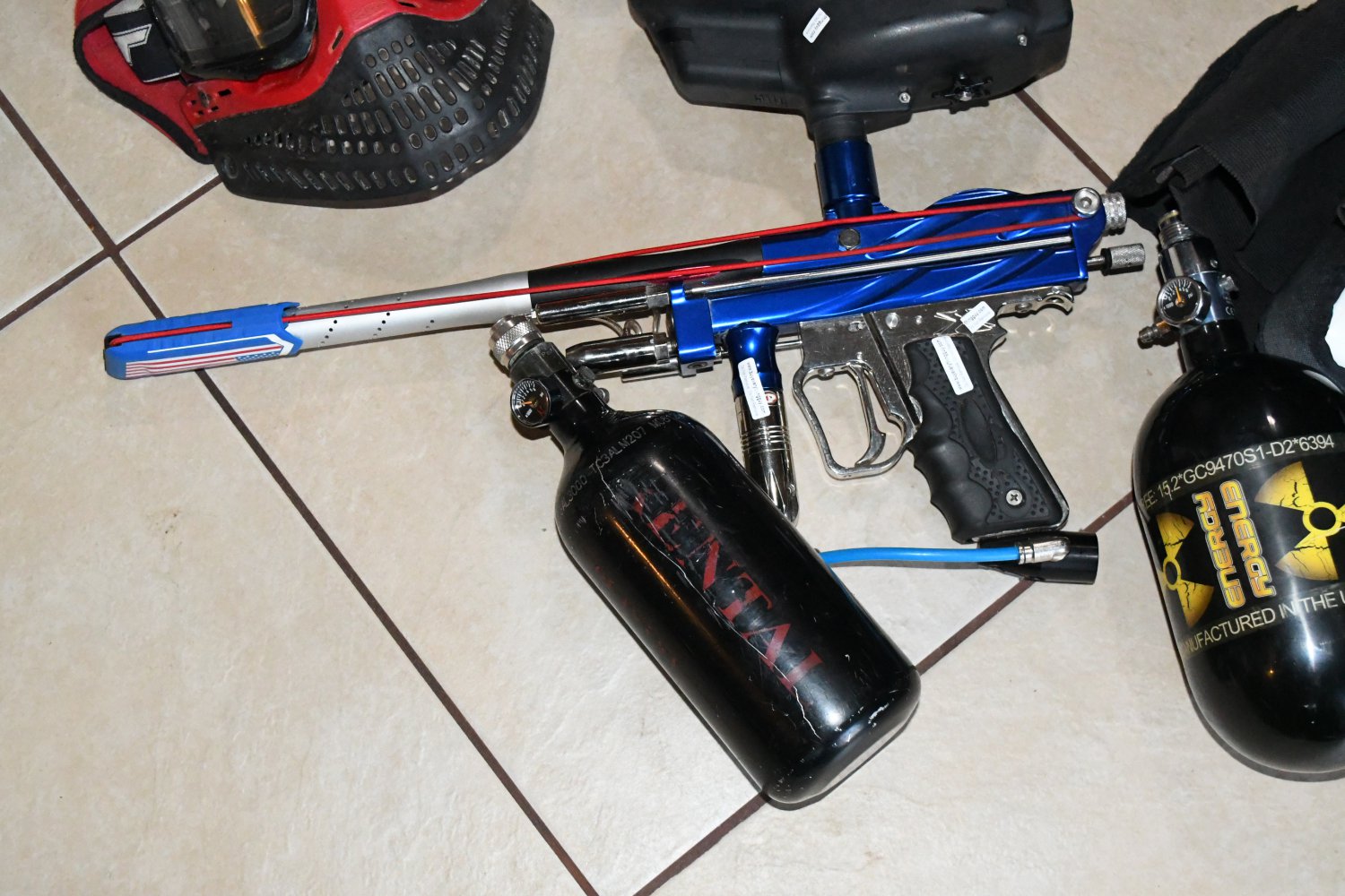 System X Vengeance Autococker Paintball Marker w/ Freak Barrels and