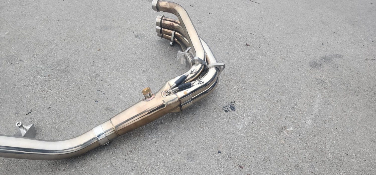 delkevic 193t3 bsau motocycle exhaust system muffler with pipes as is 516c3 5/23
