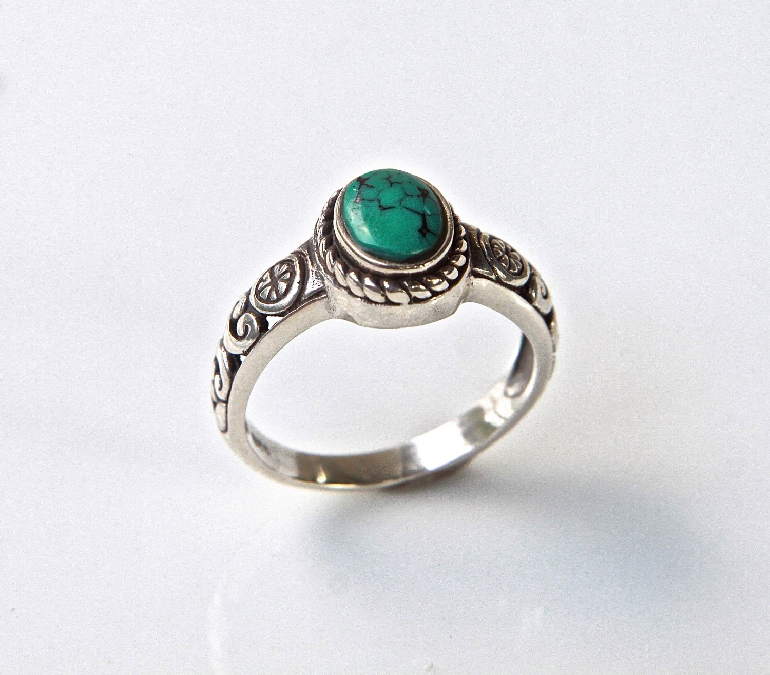 Bohemian turquoise 925 silver small ring