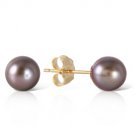 4 Carat 14K Solid Gold Stud Earrings Natural Black Pearl