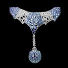Diamond & Sapphire white gold necklace set