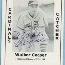 Walker Cooper TCMA Card autographed  #168 Cardinals