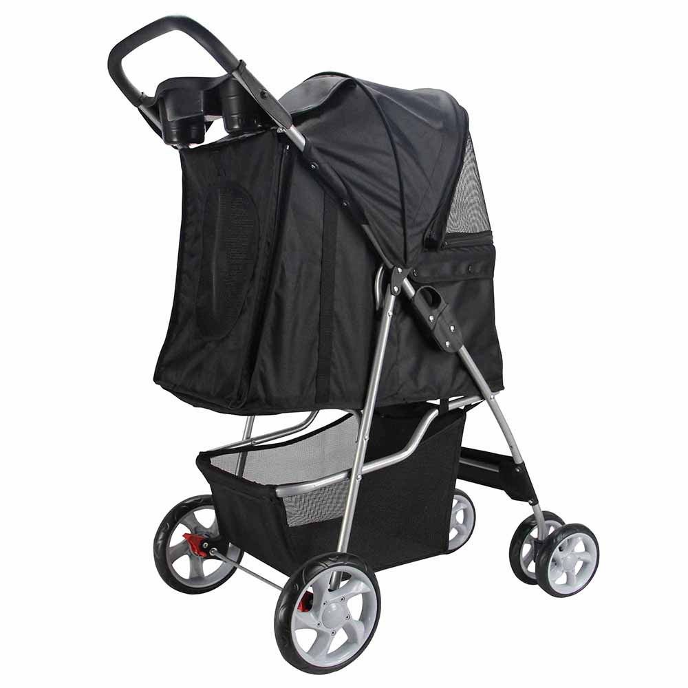 OxGord Pet Stroller Cat Dog 4 Wheel Walk Stroller Travel Folding