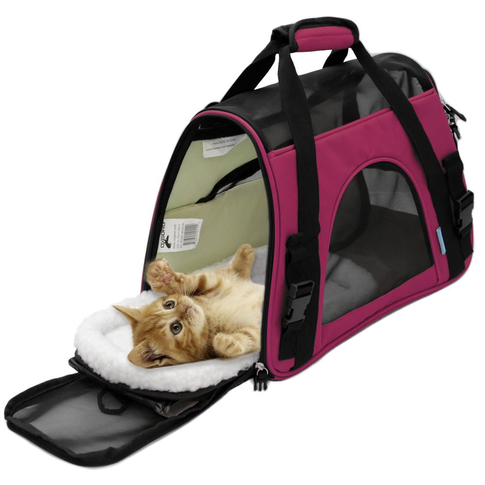Pet Carrier Soft Sided Small Cat Dog Comfort Juicy Hot Pink Bag Travel