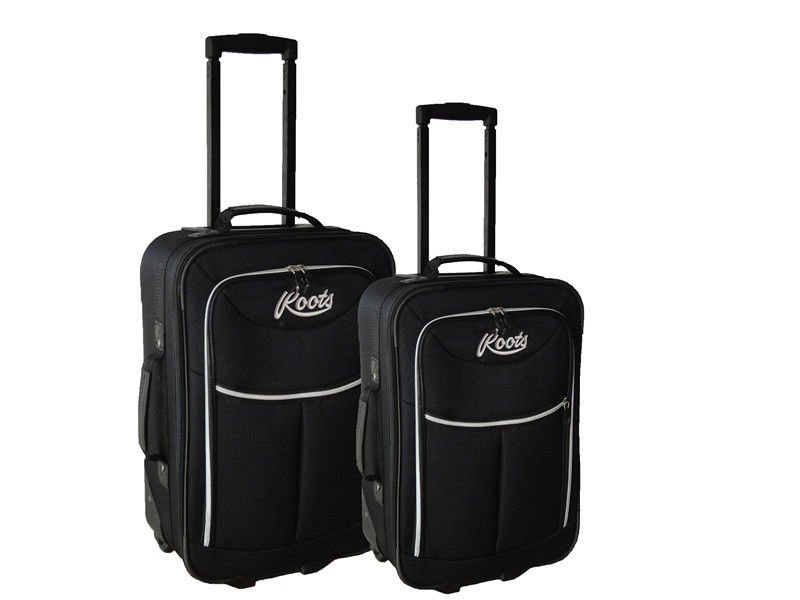 New Black 2 PC Expandable Lightweight Rolling Luggage Set Carrier 24" 28"