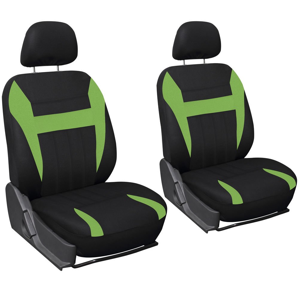 Car Seat Covers for Kia Soul Green & Black w/Steering Wheel/Belt Pads