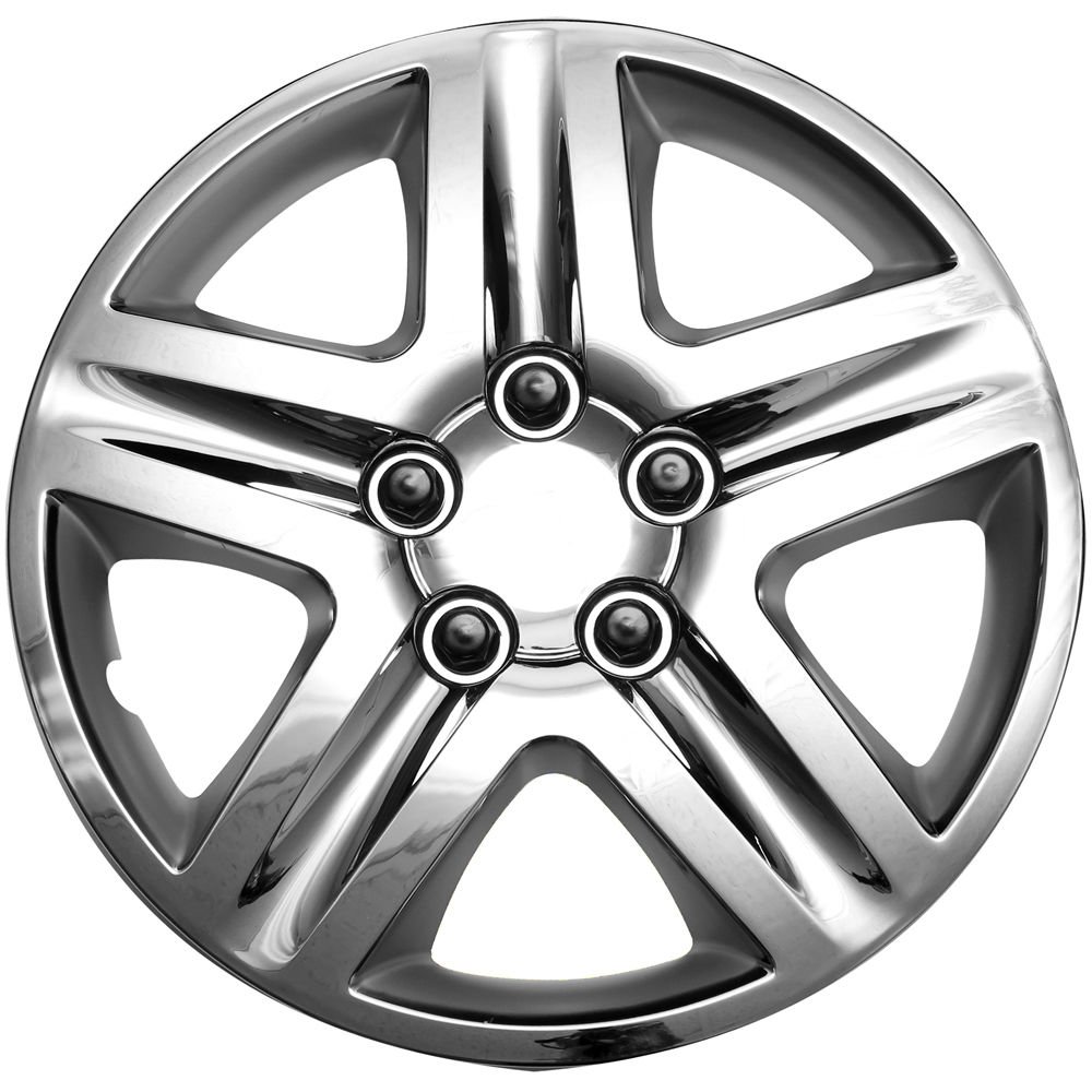 4 Pc Chevy Impala Steel Wheel Snap On CHROME 17" Hub Caps 5 Spoke Fit
