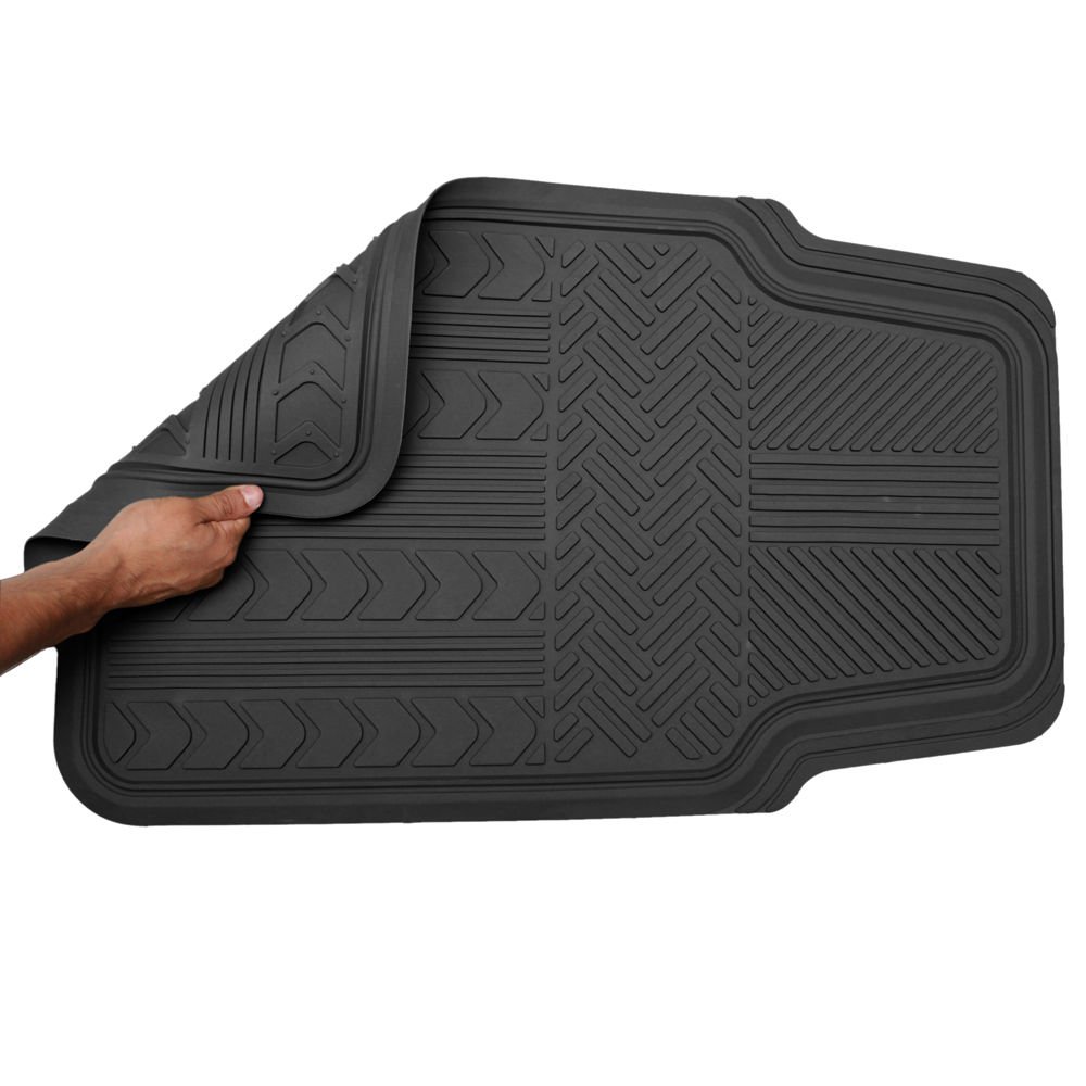 Car Floor Mats for All Weather Rubber 4pc Set Tire Tread Fit Heavy Duty