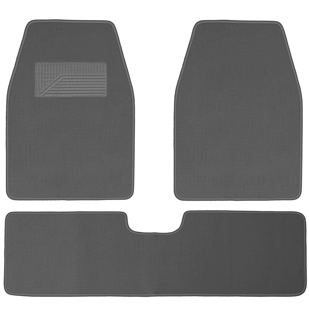 3pc Set Light Gray Grey Heavy Duty Carpet Van Floor Mats Front Rear Rug