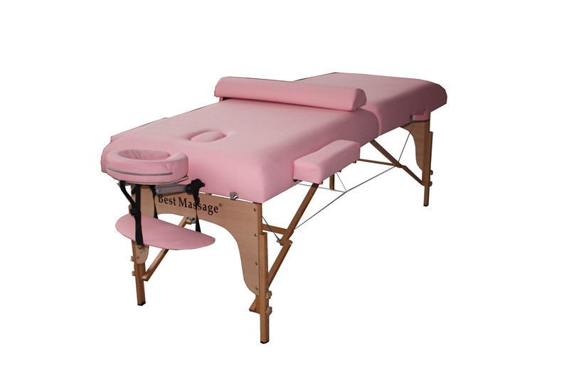 77" L 30" W 4" Pad Portable Massage Table w/Bolster Pink