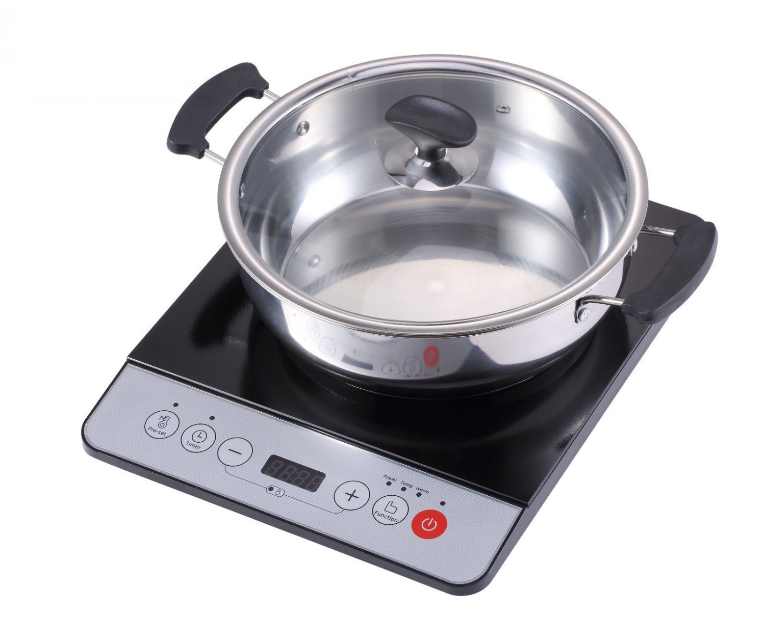 New Midea 1500W Induction Cooktop Cooker with Stainless Steel Pot Table