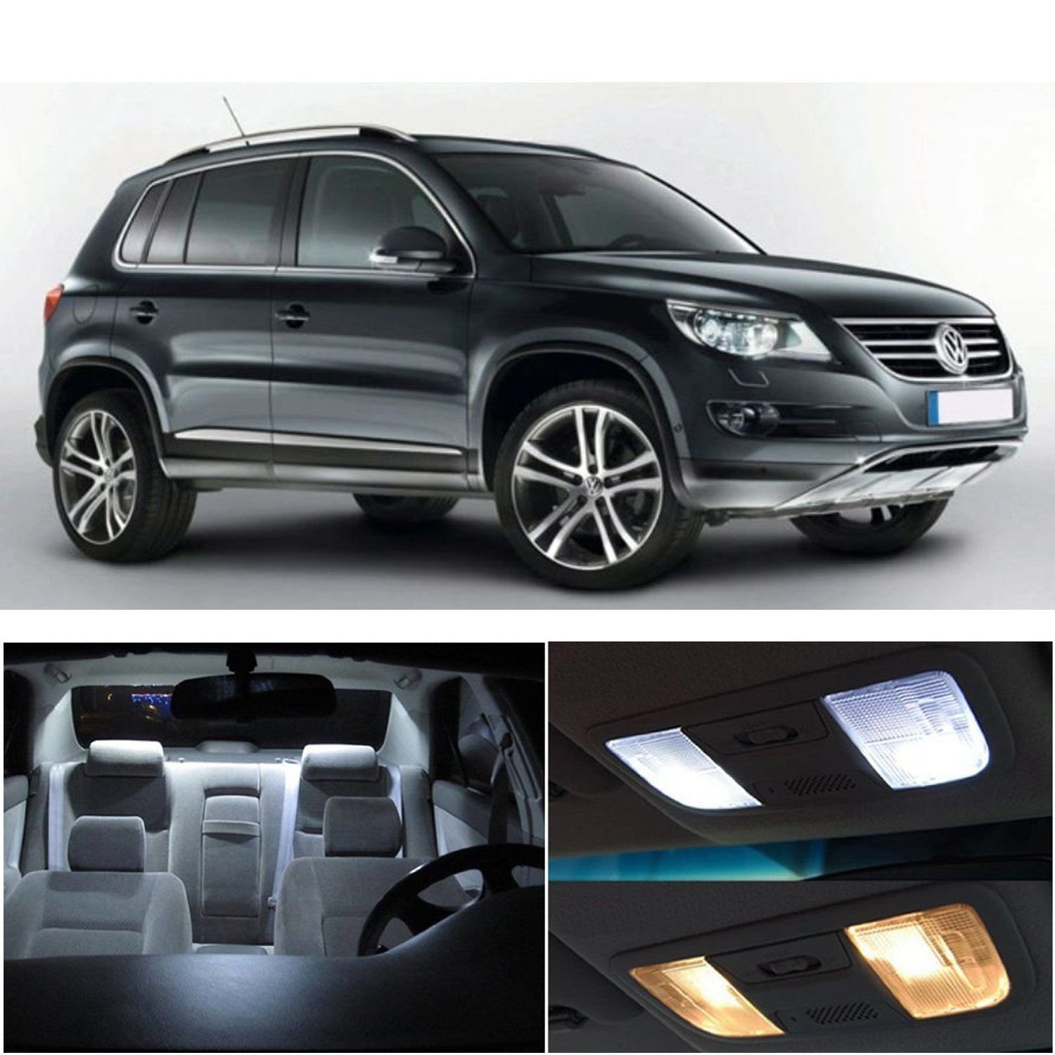 12x Xenon White LED Interior Light Package For Volkswagen VW Tiguan