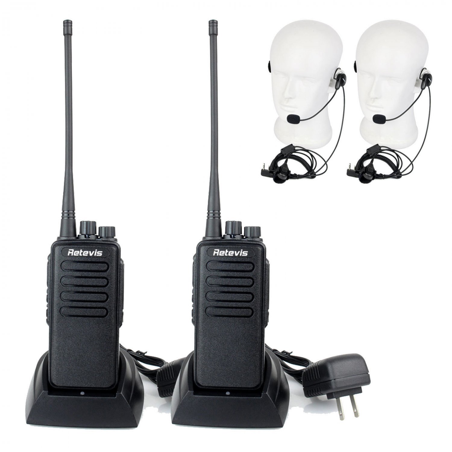 2x Retevis RT1 10W 3600mAh Walkie Talkie UHF400-520MH 2-Way Radio+ 2x ...