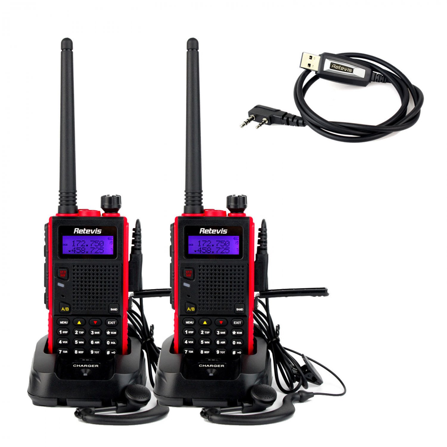 2x Retevis RT5 Walkie Talkie 128CH VHF/UHF 8W 2Way Radio + Programming