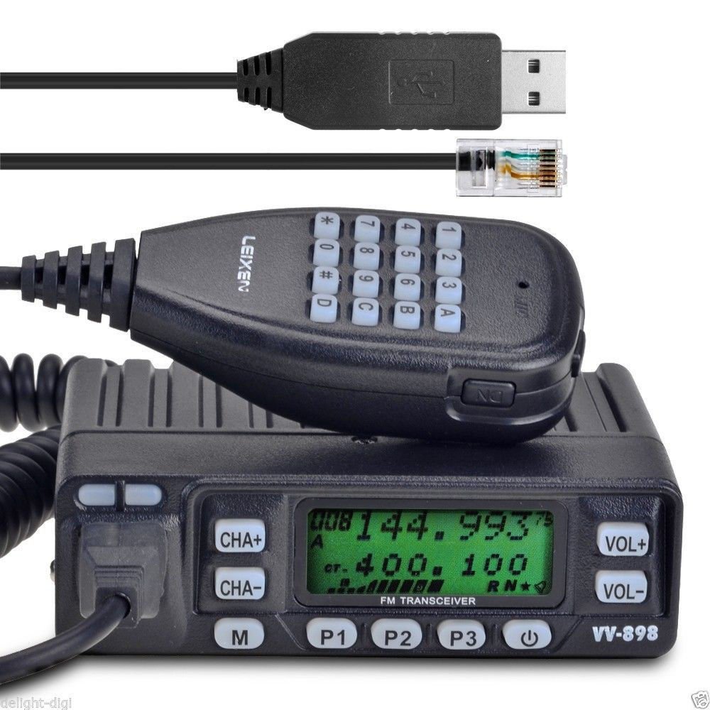 VV898 DualBand 136174/400470MHz 10W Car Mobile Twoway Ham Radio Transceiver