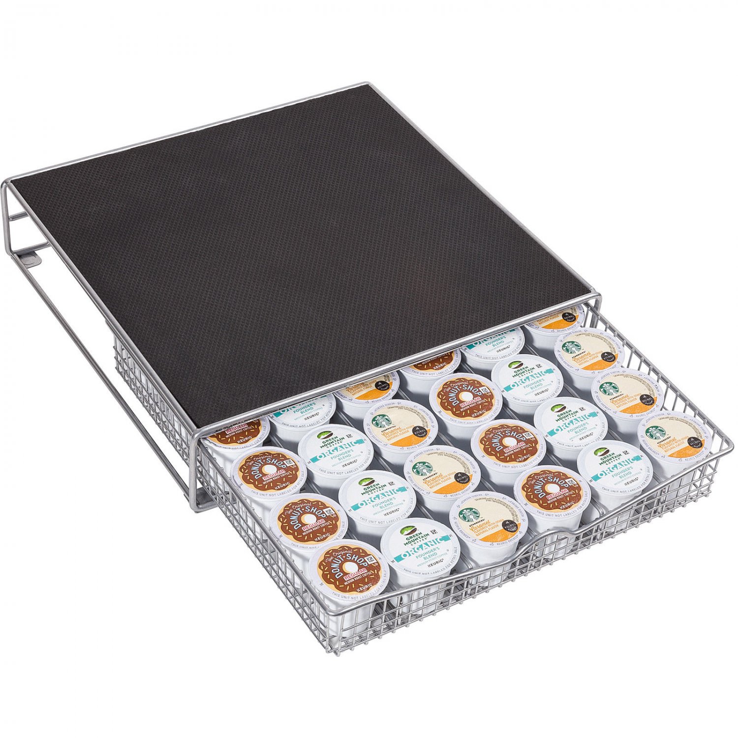 New 36 K Cup Holder Rack Storage for Keurig Pod Coffee Chrome Drawer