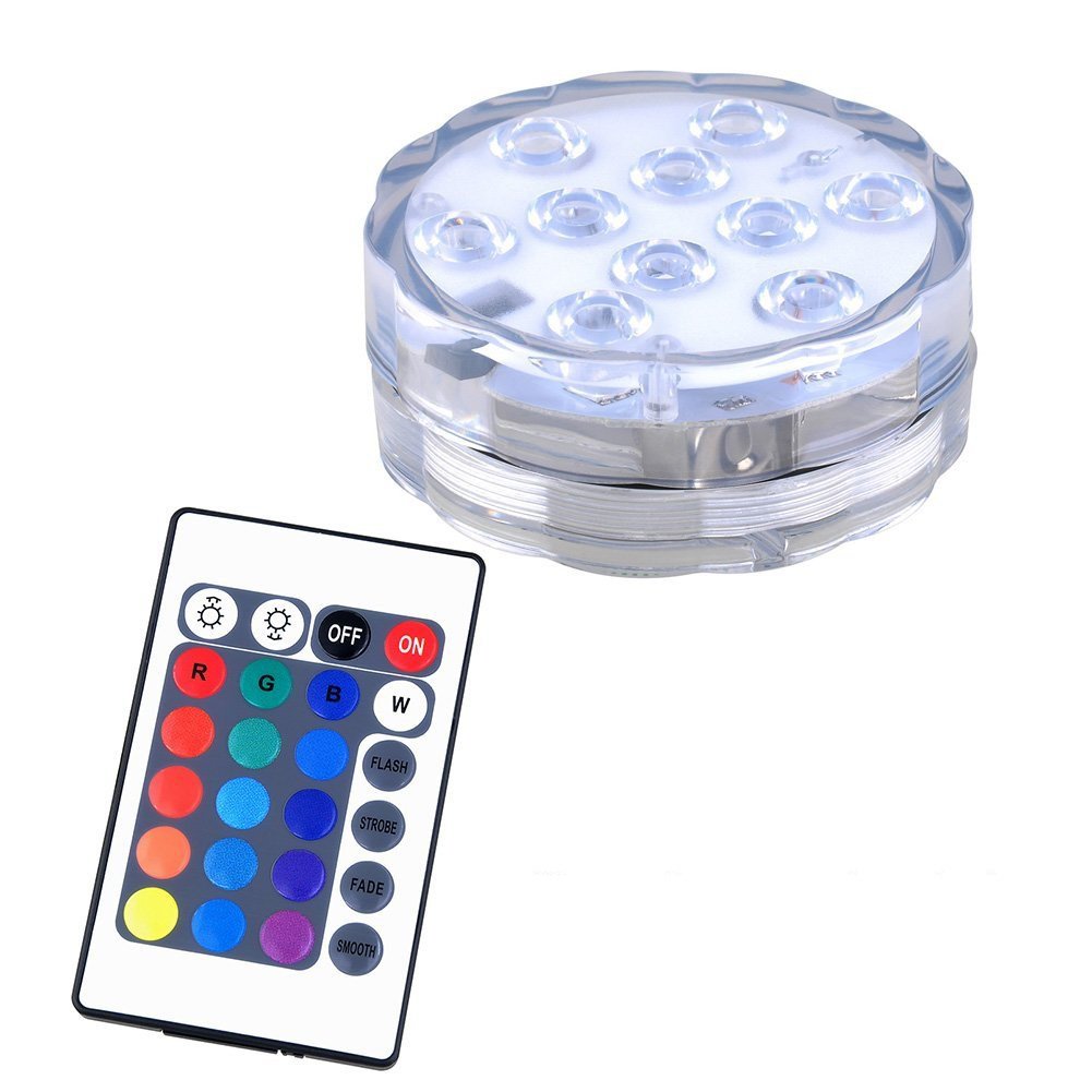 New Submersible 10LED Waterproof Light RGB Vase Wedding Party Fish Tank