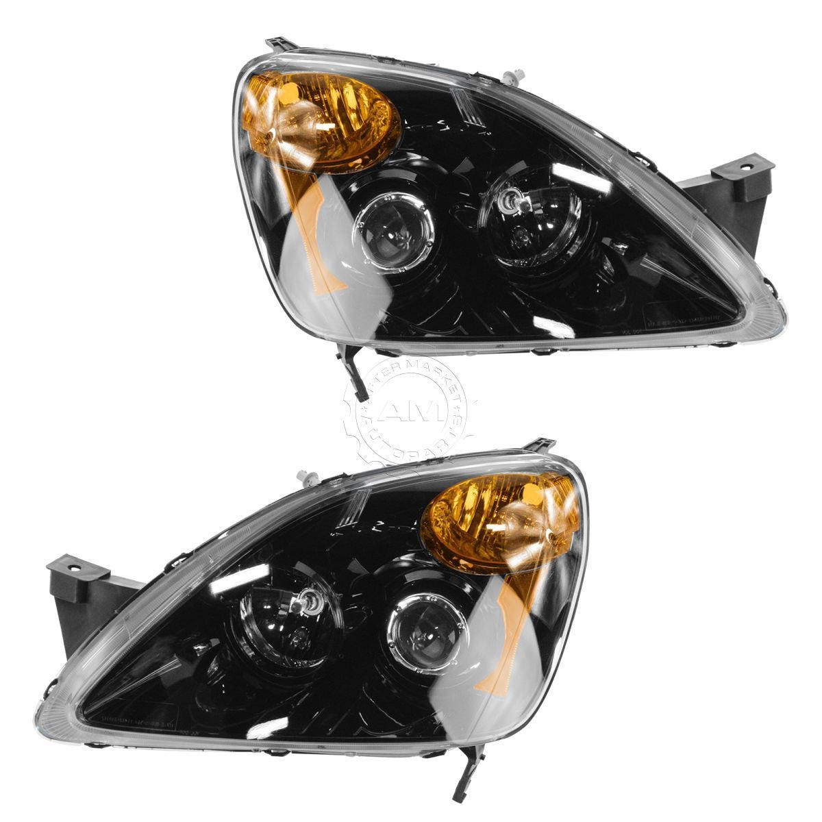 Headlight Black Bezel Performance Projector Style RH LH Pair Set for 02