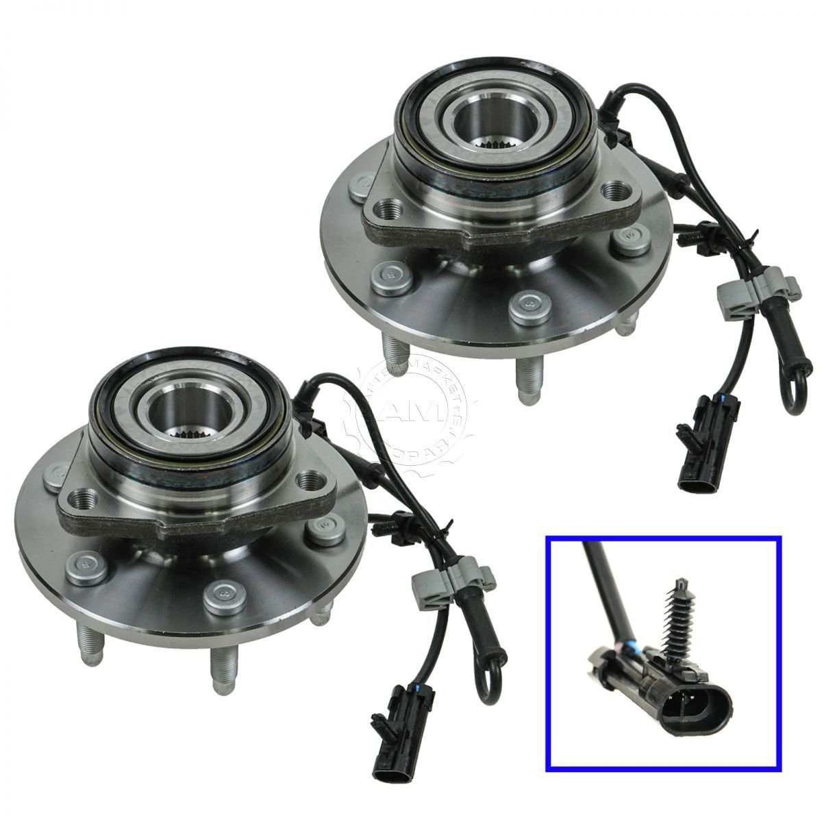 New 2 Front Wheel Hubs & Bearings Pair Set w ABS for Chevy GMC Truck