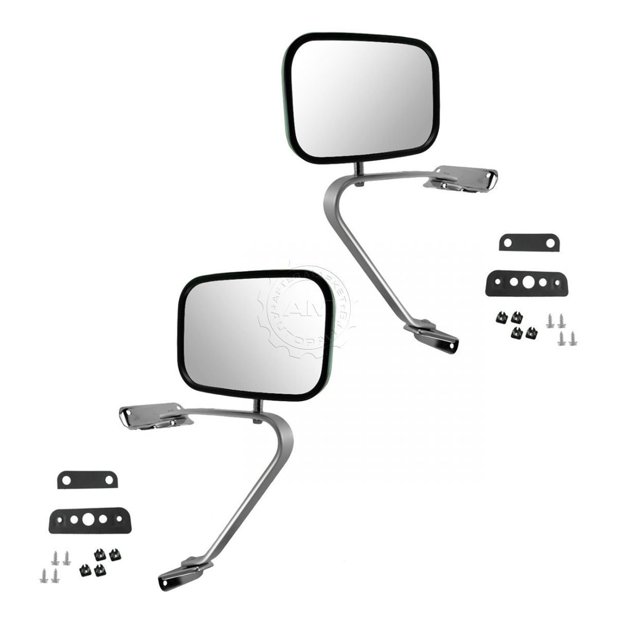 New Side View Manual Mirrors Stainless Steel Pair Set for Ford FSeries