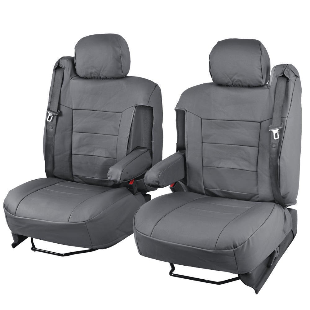Charcoal Gray PU Leather Seat Covers Luxury for Builtin Seatbelt SUV