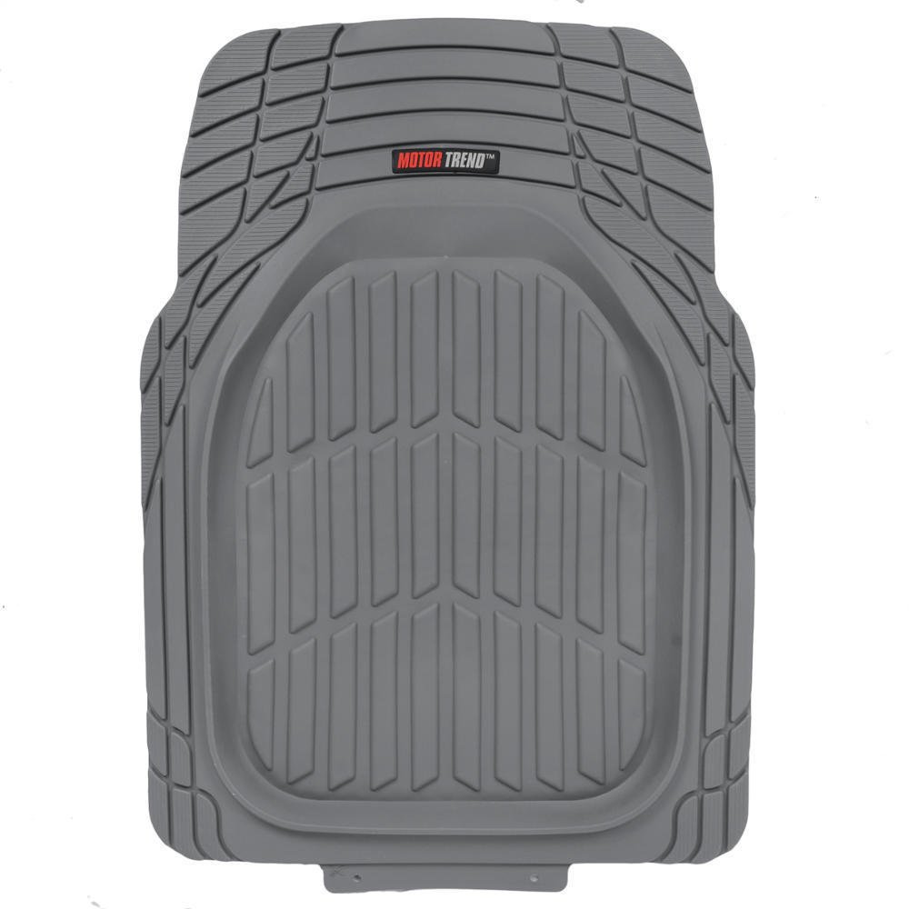 Deep Dish Heavy Duty Rubber Car Floor Mats 3pc Front Rear in Gray All