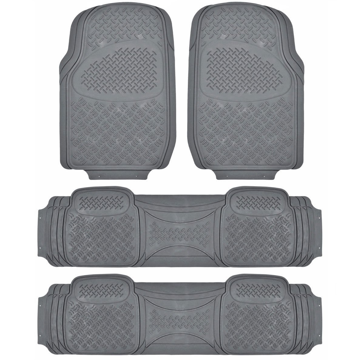 Full Set Floor Mats for Kia Sedona 4 Piece 3 Row Gray Semi Custom Fit