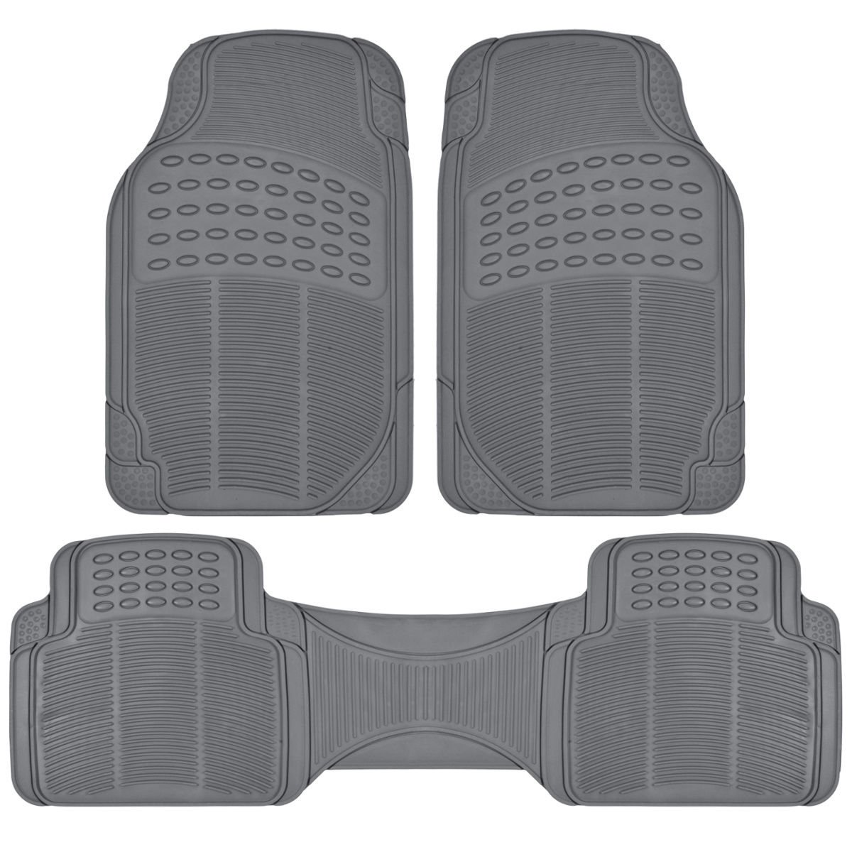 All Season Floor Mats for Van Truck 3 Rows With Cargo Mat Gray Premium