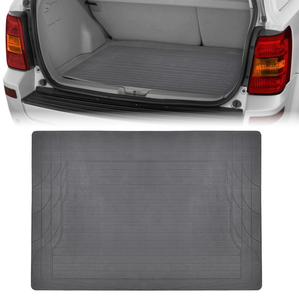 All Season Floor Mats for Van Truck 3 Rows With Cargo Mat Gray Premium
